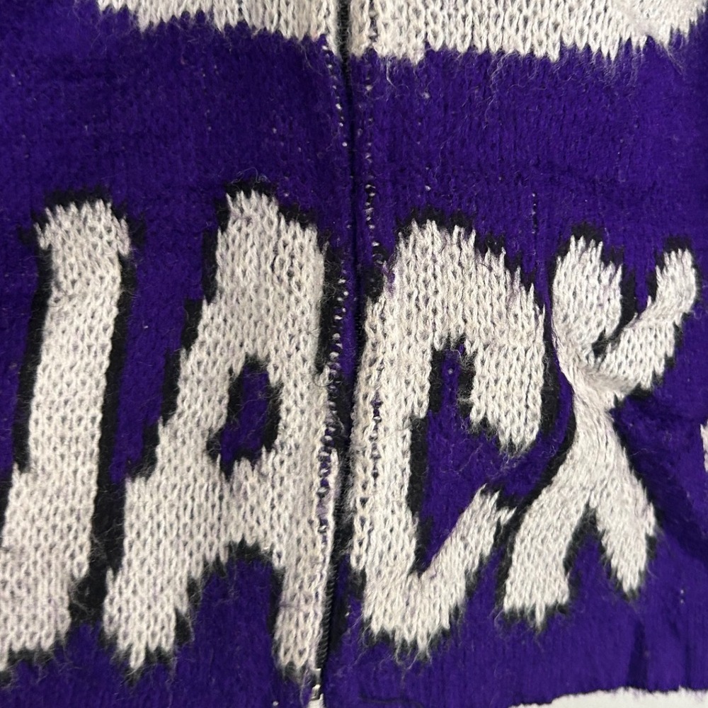 Purple Jack Skellington Disney Yarina Indigenous Hoodie Alpaca Medium M VTG - Picture 3 of 10